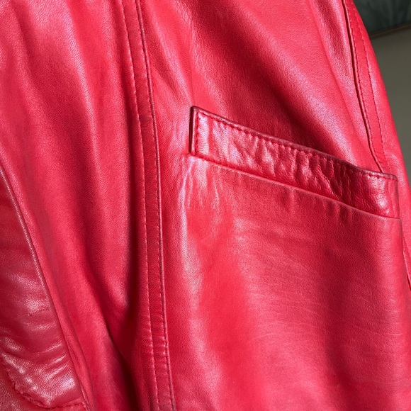 Red Leather Laurel Skirt Sz 36 Made In Germany fits Like 2-4 See Measurements - Picture 8 of 10